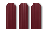 Евроштакетник полукруглый двухсторонний RAL 3005 красное вино ПК Версаль